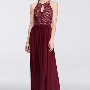 Beautiful wine colored haltered style dress.